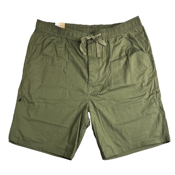 New Prana Shorts‎ Men XL Cargo Green Double Peak E-Waist Organic Drawstring - Picture 1 of 10
